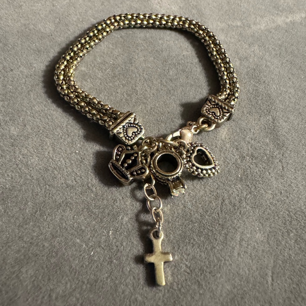 Premier Designs Heart Crown Charm Bracelet